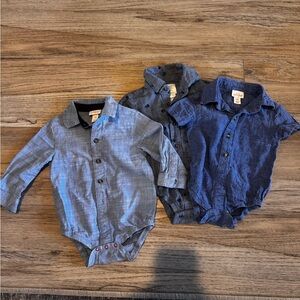 Set of Three Chambray Onesies